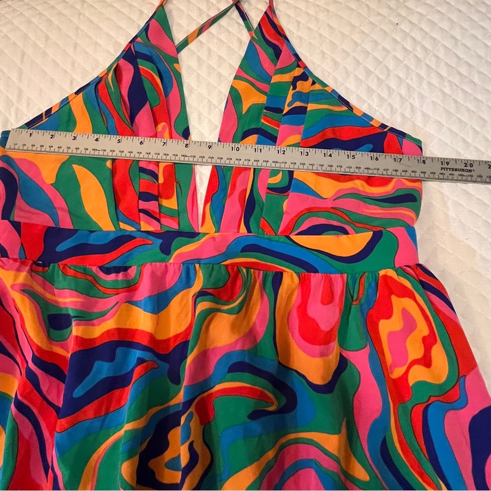 SHEIN Colorful Swirl Backless Dress Womens XL - Picture 4 of 16